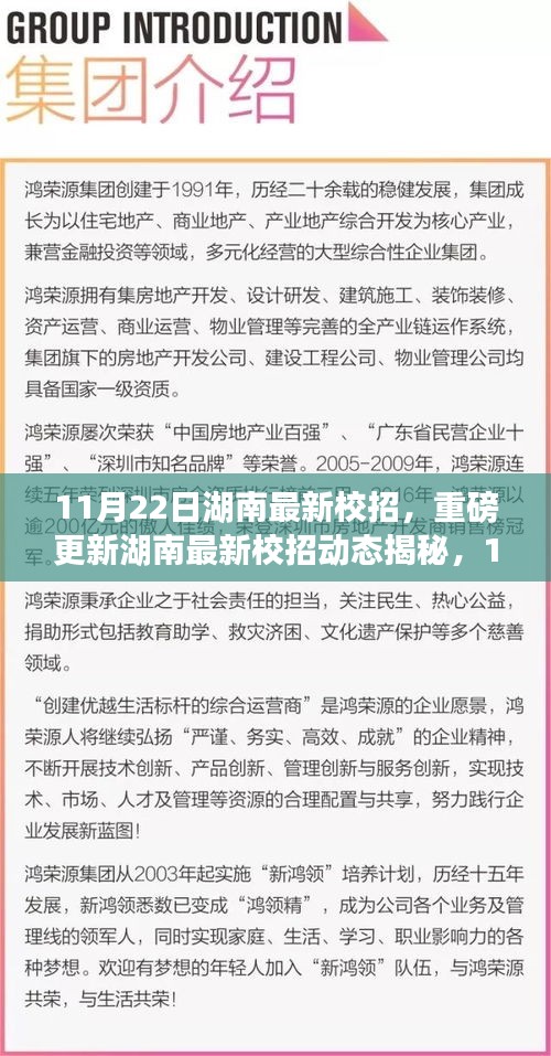 湖南最新校招動態(tài)揭秘，職場起跑線上的盛宴，11月22日盛大開啟！