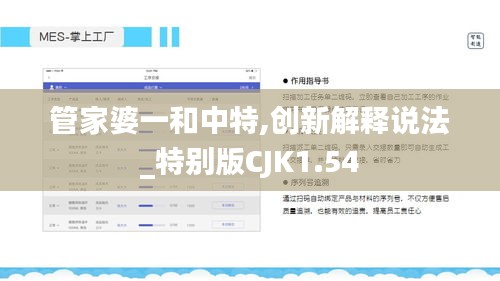 管家婆一和中特,創(chuàng)新解釋說法_特別版CJK1.54