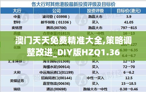 澳門天天免費精準(zhǔn)大全,策略調(diào)整改進_DIY版HZQ1.36