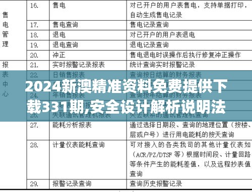 2024新澳精準(zhǔn)資料免費(fèi)提供下載331期,安全設(shè)計(jì)解析說(shuō)明法_神秘版TVO11.41