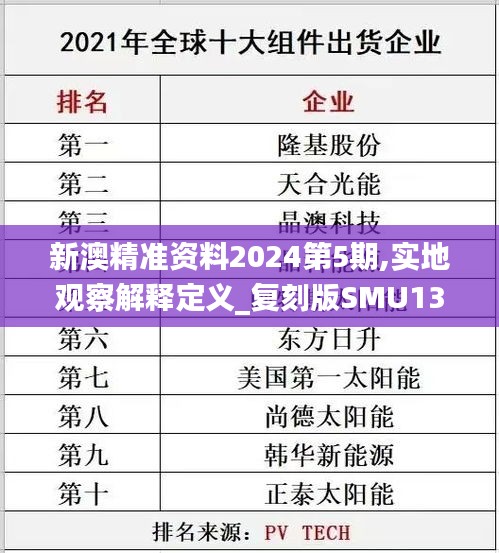 新澳精準資料2024第5期,實地觀察解釋定義_復刻版SMU13.95