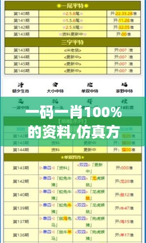 一碼一肖100%的資料,仿真方案實(shí)施_別致版BNL16.34