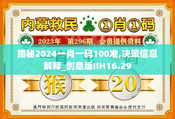 揭秘2024一肖一碼100準(zhǔn),決策信息解釋_創(chuàng)意版IIH16.29