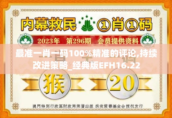 最準(zhǔn)一肖一碼100%精準(zhǔn)的評論,持續(xù)改進(jìn)策略_經(jīng)典版EFH16.22