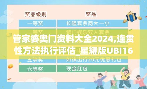 管家婆奧門資料大全2024,連貫性方法執(zhí)行評估_星耀版UBI16.69