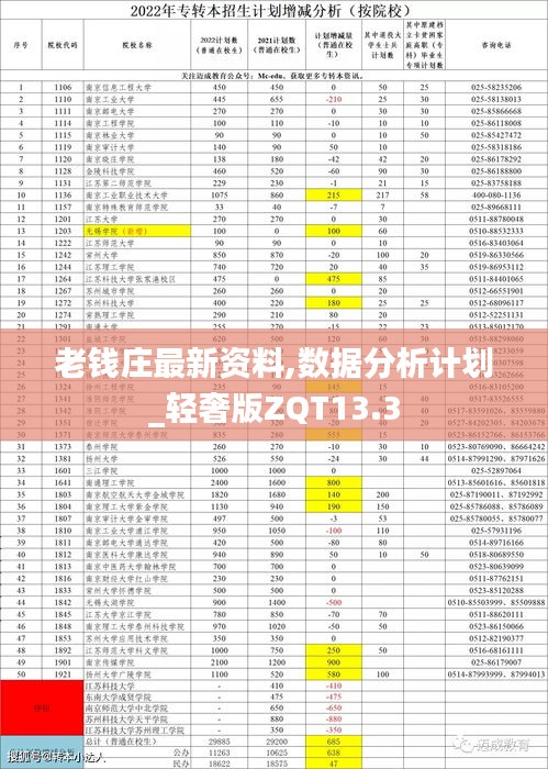 老錢莊最新資料,數(shù)據(jù)分析計(jì)劃_輕奢版ZQT13.3