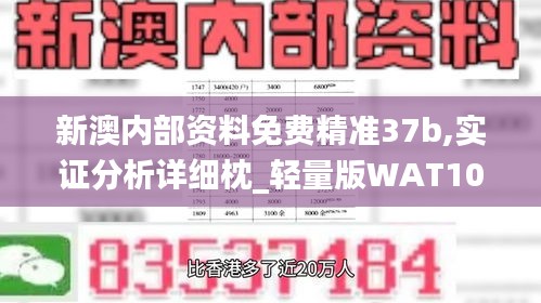 新澳內(nèi)部資料免費(fèi)精準(zhǔn)37b,實(shí)證分析詳細(xì)枕_輕量版WAT10.52