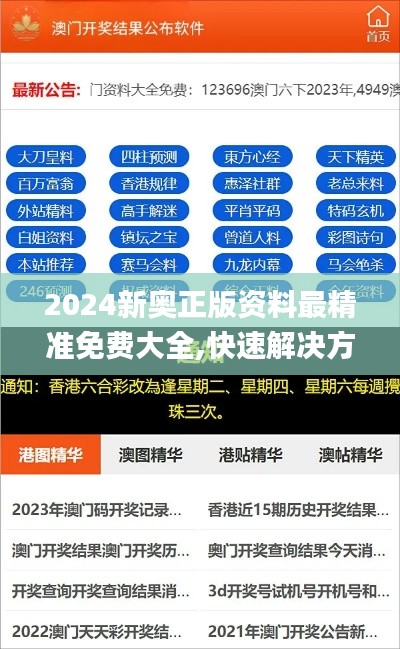 2024新奧正版資料最精準(zhǔn)免費(fèi)大全,快速解決方式指南_影音體驗(yàn)版MUA10.33