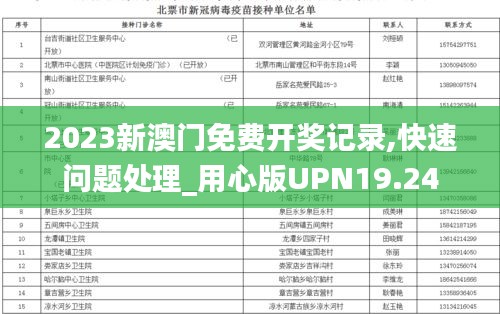 2023新澳門免費(fèi)開獎記錄,快速問題處理_用心版UPN19.24