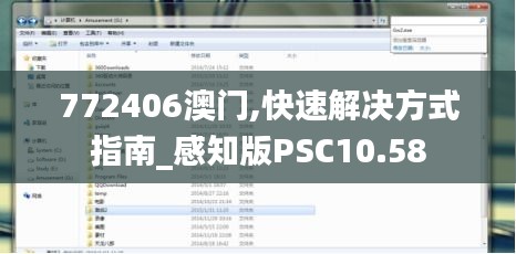 772406澳門,快速解決方式指南_感知版PSC10.58