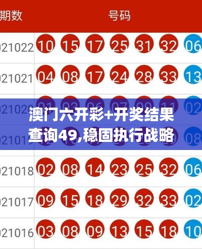 澳門六開彩+開獎結(jié)果查詢49,穩(wěn)固執(zhí)行戰(zhàn)略分析_SE版TFK19.82