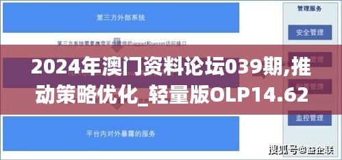 2024年澳門資料論壇039期,推動策略優(yōu)化_輕量版OLP14.62