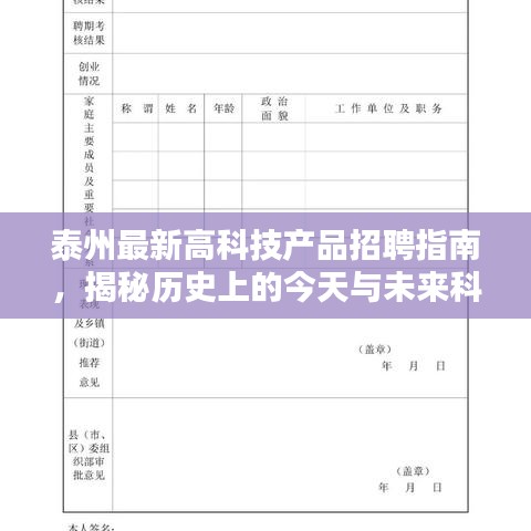 泰州高科技產品招聘指南，歷史與未來科技融合的魅力探索