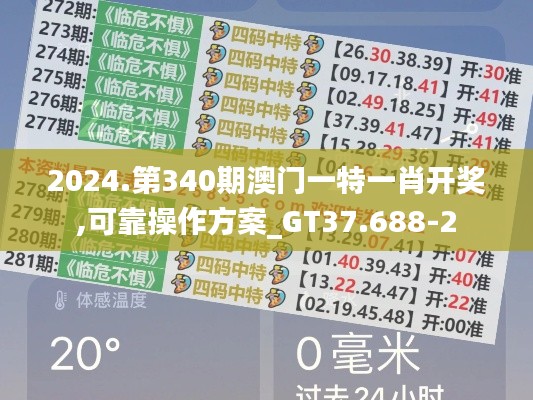 2024.第340期澳門一特一肖開獎(jiǎng),可靠操作方案_GT37.688-2