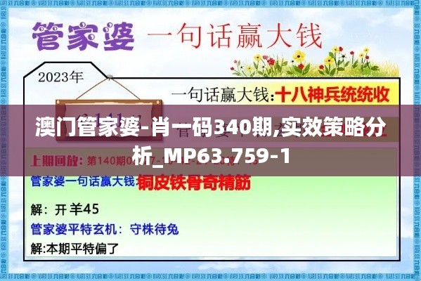 澳門管家婆-肖一碼340期,實效策略分析_MP63.759-1