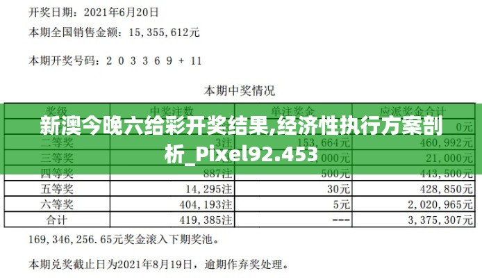 新澳今晚六給彩開獎結(jié)果,經(jīng)濟(jì)性執(zhí)行方案剖析_Pixel92.453