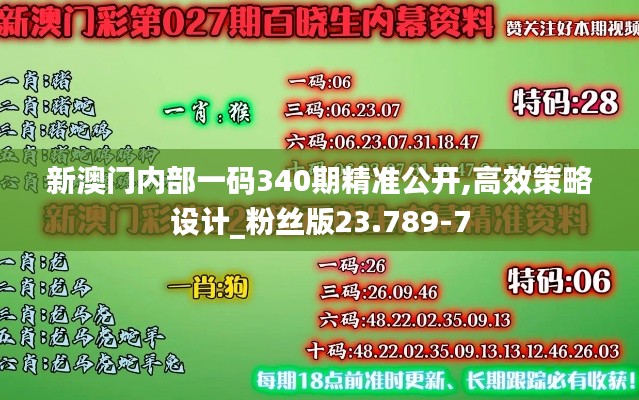 新澳門內(nèi)部一碼340期精準公開,高效策略設(shè)計_粉絲版23.789-7