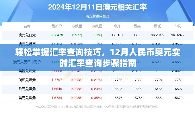 掌握匯率查詢技巧，人民幣與奧元實時匯率查詢指南（12月版）