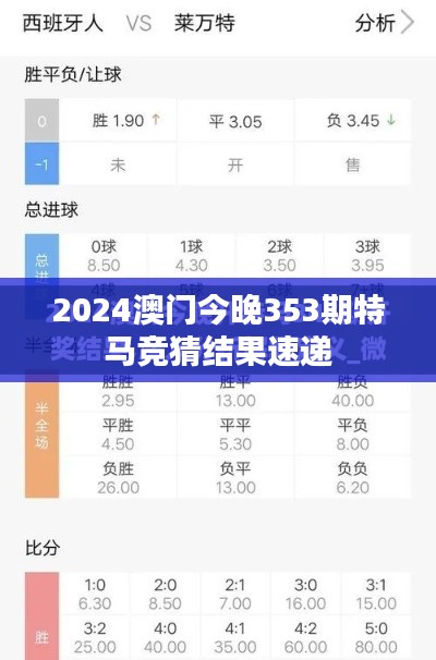 2024澳門(mén)今晚353期特馬競(jìng)猜結(jié)果速遞