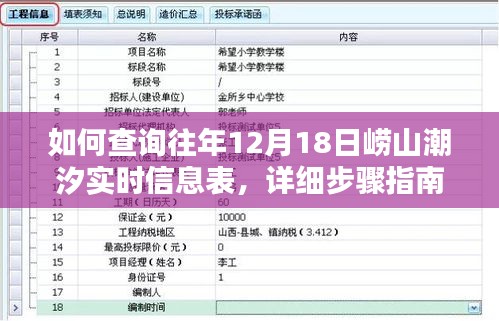 詳細步驟指南，查詢往年嶗山潮汐實時信息表（以12月18日為例）