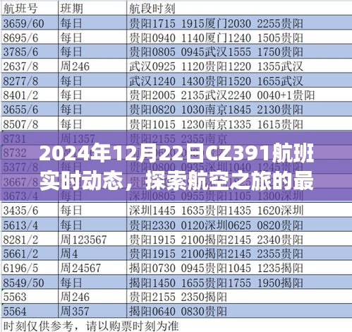 CZ391航班實時動態(tài)探索航空之旅的最新進展于2024年12月22日