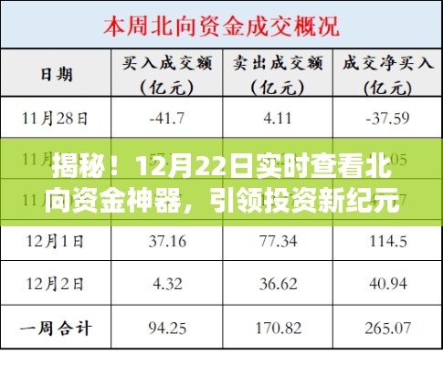 揭秘，北向資金神器助你實(shí)時(shí)掌握投資先機(jī)，引領(lǐng)投資新紀(jì)元！